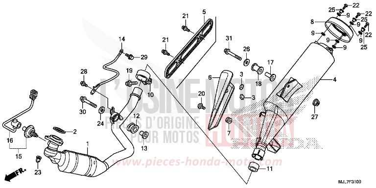ABGAS-SCHALLDAEMPFER von Integra 750 CANDY ARCADIAN RED (R305) von 2014
